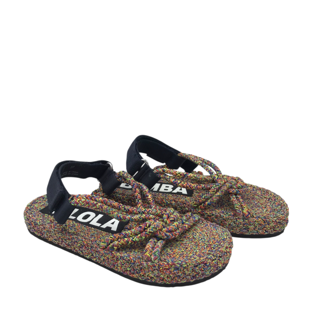 BIMBA Y LOLA RAINBOW WOVEN SANDAL SHOES MULTI 37