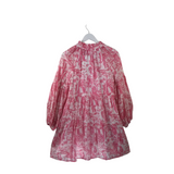 JUST DARVINY NWT$189 SHORT SLEEVE DESIGNER DRESS WHITE PINK MEDIUM