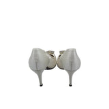 J. RENEE EMBROIDERED RHINESTONES PUMP SHOES WHITE 8.5M