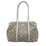 GUESS TOTE HANDBAG BROWN WHITE