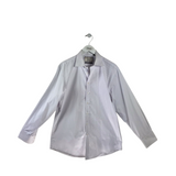 THOMAS PINK STRIPE LONG SLEEVE MEN SHIRT WHITE LAVENDER 16.5