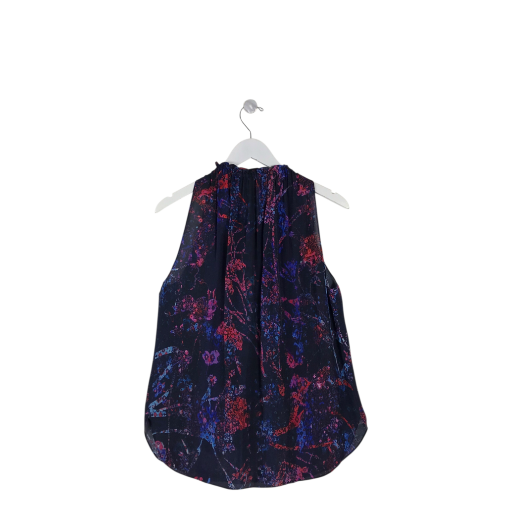ELIE TAHARI SLEEVELESS DESIGNER TOP NAVY RED MEDIUM
