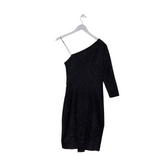 TERI JON ONE-SHOUDLER MIDI DESIGNER DRESS BLACK SILVER 6