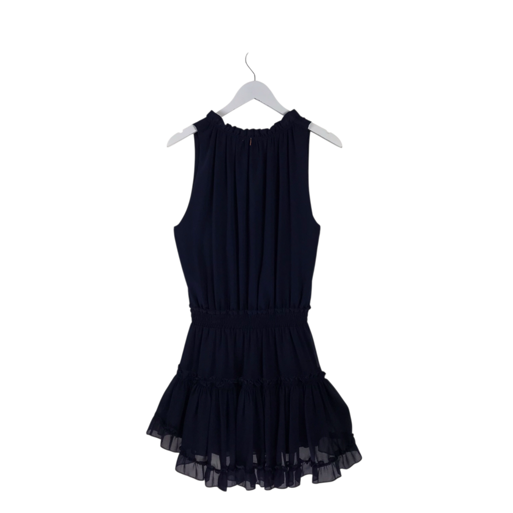 MISA SLEEVELESS DESIGNER DRESS NAVY MEDIUM