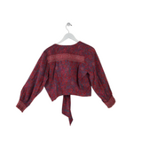 VERONICA BEARD NWT$398 FLORAL TIE DESIGNER TOP RED BLUE MEDIUM