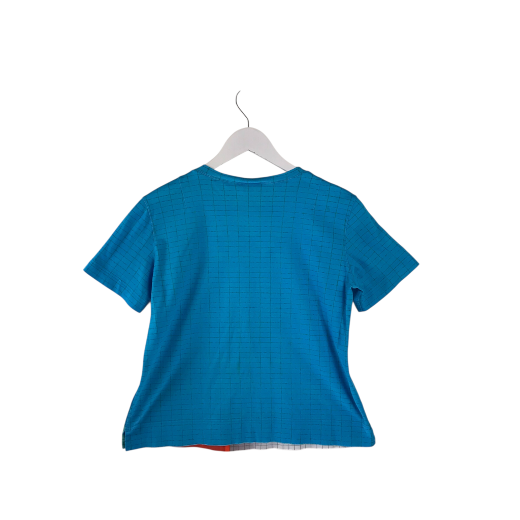 AKRIS PUNTO TEE SHORT SLEEVE DESIGNER TOP BLUE ORANGE 6