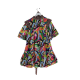 CROSBY PRINT SHORT SLEEVE TIE BELT DESIGNER DRESS MULTI LARGE