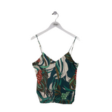 LA PRESTIC OUISTON REVERSIBLE DESIGNER TOP BROWN GREEN SMALL