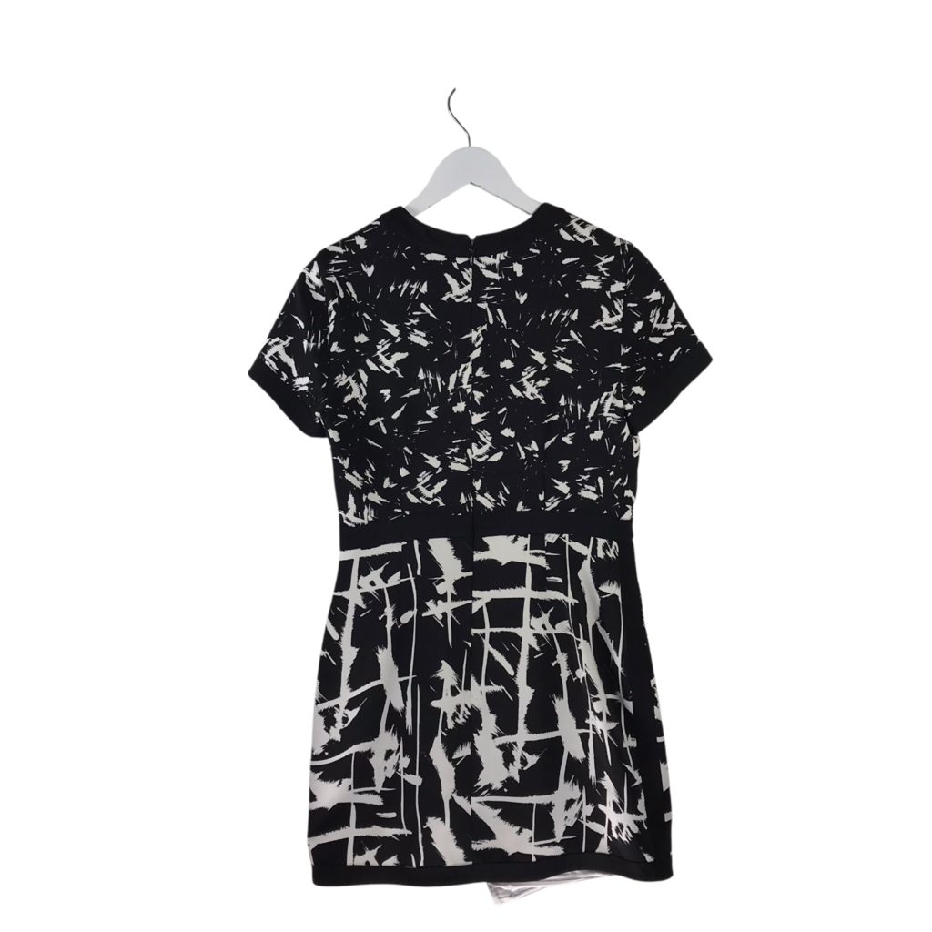 BCBGMAXAZRIA SHORT SLEEVE DESIGNER DRESS BLACK WHITE 8