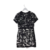BCBGMAXAZRIA SHORT SLEEVE DESIGNER DRESS BLACK WHITE 8
