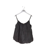BEADS SLEEVELESS DESIGNER TOP BLACK BEIGE MEDIUM