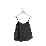 BEADS SLEEVELESS DESIGNER TOP BLACK BEIGE MEDIUM