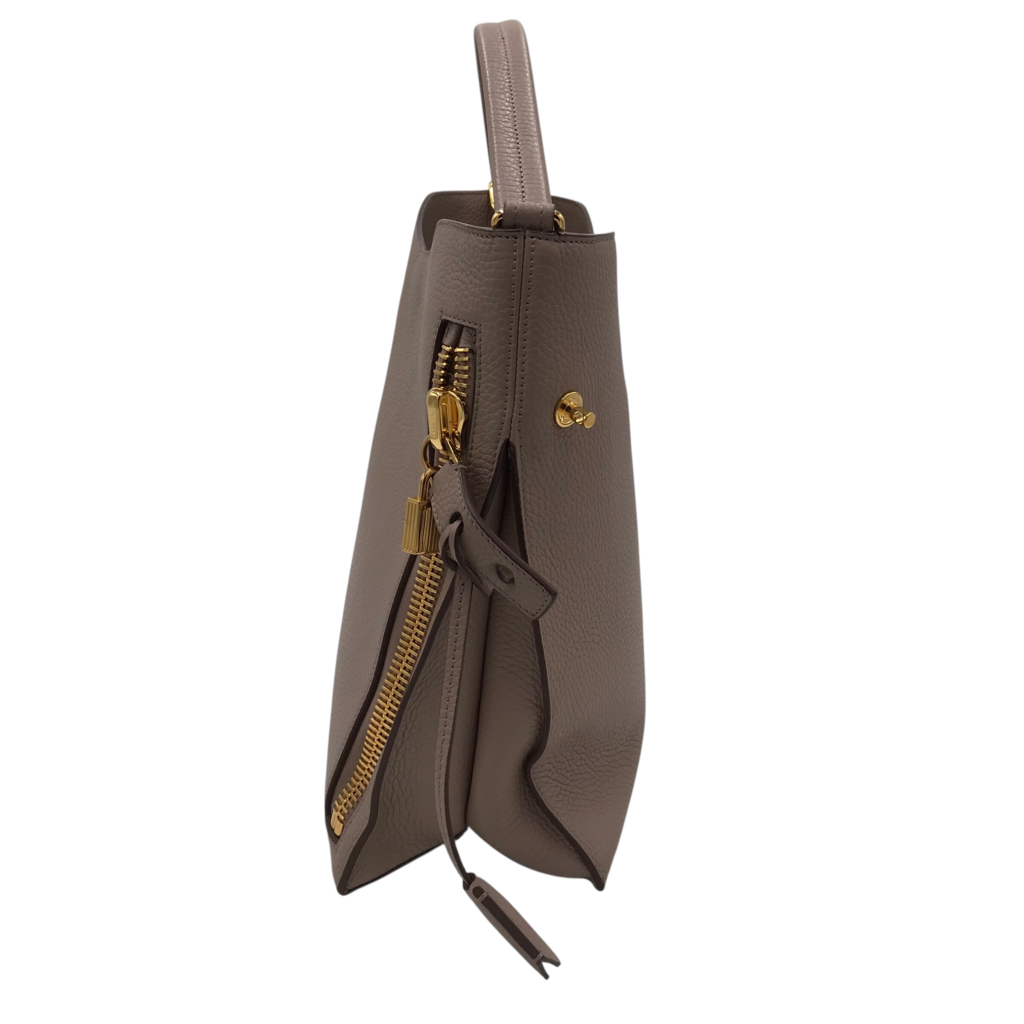 TOM FORD RET:$2690 ALIX LEATHER HOBO LUXE HANDBAG TAUPE