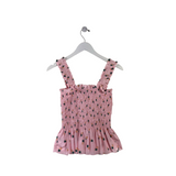 KATE SPADE ELASTIC SLEEVELESS DESIGNER TOP PINK GREEN SMALL