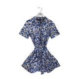 KATE SPADE FLORAL SHORT SLEEVE DESIGNER DRESS BLUE WHITE XS