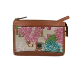 DOONEY & BOURKE RET$320 HYDRANGEA MONOGRAM CROSSBODY HANDBAG BROWN CREAM