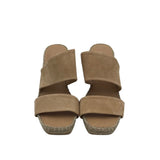 VINCE WEDGE ESPADRILLE SLIDE SHOES BROWN 6.5M