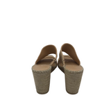 VINCE WEDGE ESPADRILLE SLIDE SHOES BROWN 6.5M