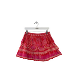 FARM RIO NWT$120 PRINT TIERED MINI DESIGNER SKIRT PINK RED SMALL