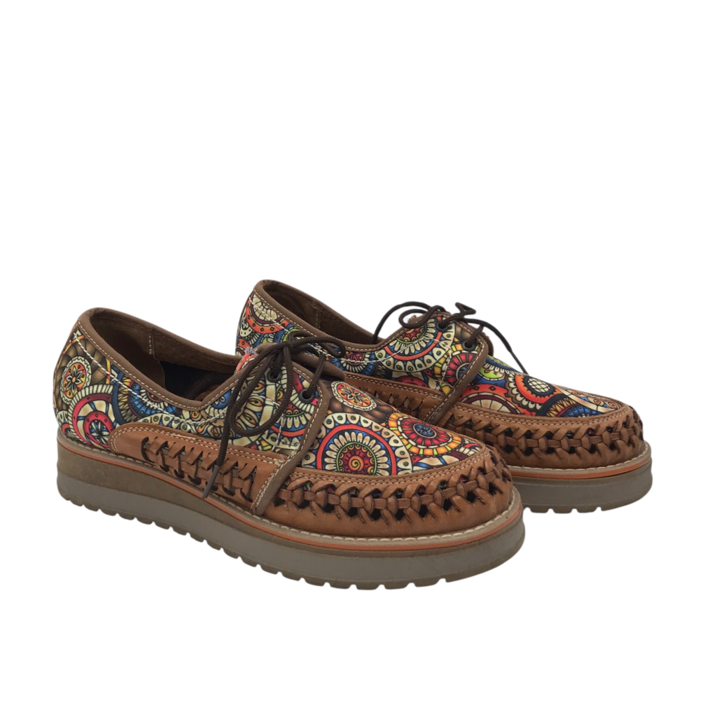 MEXICAN OXFORDS LOAFERS SHOES BROWN BLUE 8