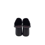 MULE SQUARE TOE DESIGNER SHOES BLACK BROWN 9.5M