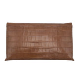 MICHAEL KORS CROC EMBOSSED CROSSBODY/CLUTCH HANDBAG BROWN