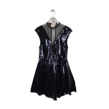 FREE PEOPLE NWT$168 SEQUIN CAP SLEEVE DRESS BLACK SMALL