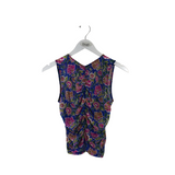 VERONICA BEARD RET$298 FLORAL SLEEVELESS DESIGNER TOP BLIE PURPLE 0