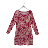 LILLY PULITZER LONG SLEEVE DESIGNER DRESS RED TAN LARGE