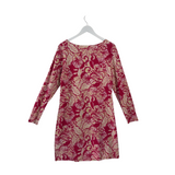 LILLY PULITZER LONG SLEEVE DESIGNER DRESS RED TAN LARGE