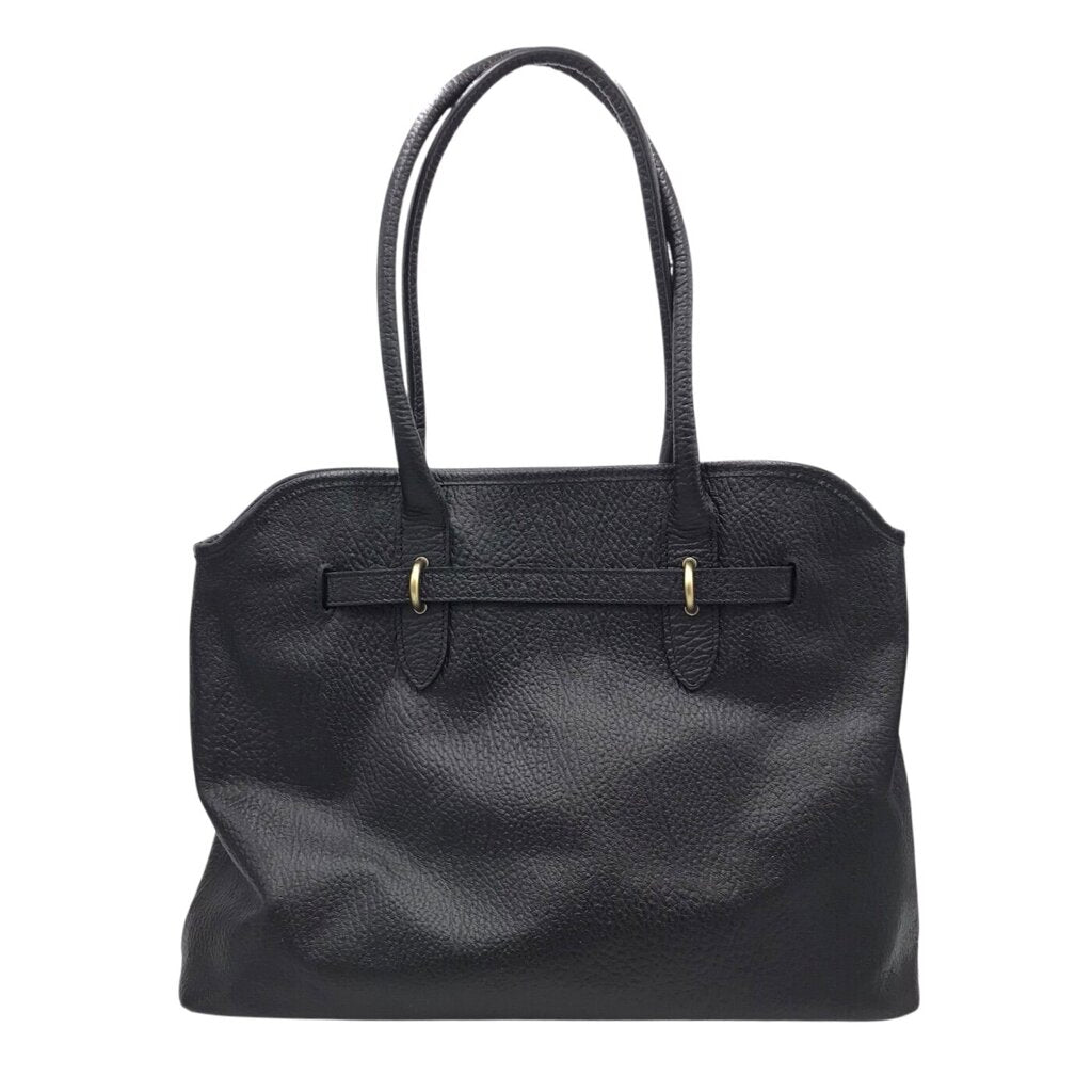 LEATHER TOTE HANDBAG BLACK