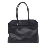 LEATHER TOTE HANDBAG BLACK