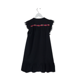 EMBROIDERED SLEEVELESS DRESS BLACK MULTI SMALL