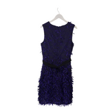 LELA ROSE TEXTURED SLEEVELESS DESIGNER DRESS BLACK INDIGO 12