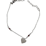 SWAROVSKI CRYSTAL HEART BRACELET SILVER