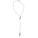 KENDRA SCOTT DRUSY LARIAT NECKLACE GOLDTONE PINK