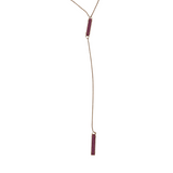 KENDRA SCOTT DRUSY LARIAT NECKLACE GOLDTONE PINK