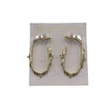 KENDRA SCOTT OBLONG HOOPS EARRINGS GOLDTONE