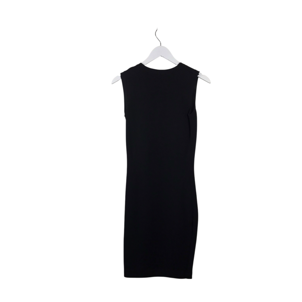 CAROLINA HERRERA COLOR BLOCKED KNIT VISCOSE SLEEVELESS LUXE DRESS BLACK WHITE XSMALL