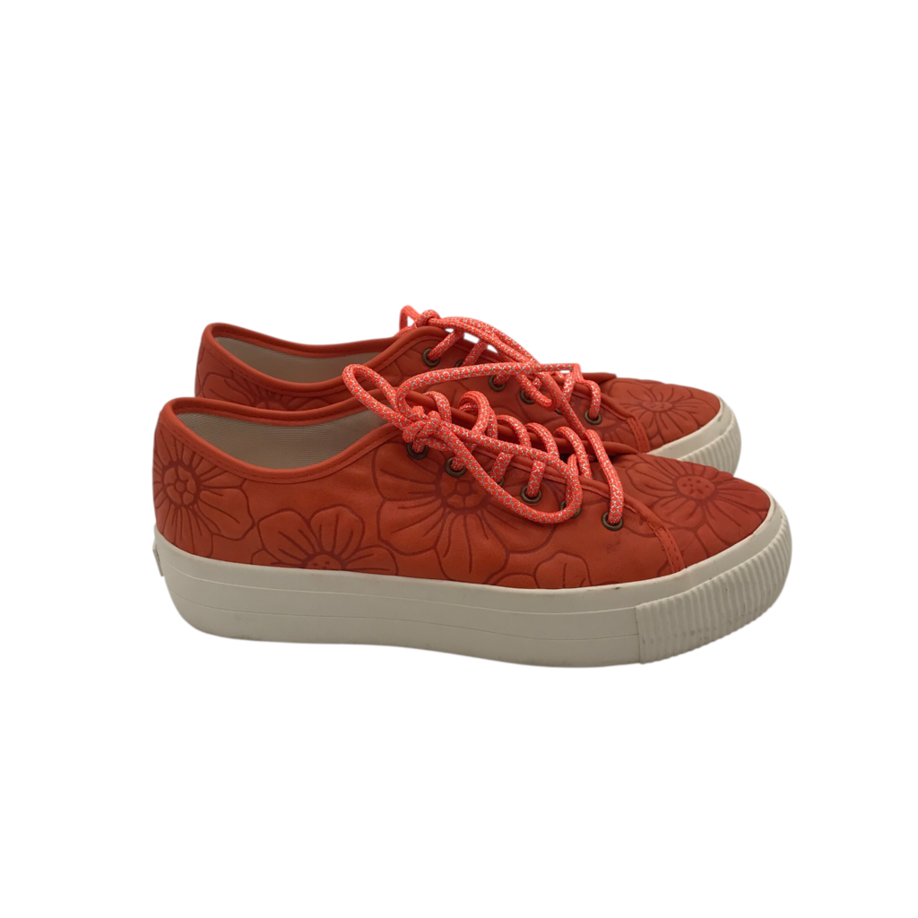 DESIGUAL EMBOSSED SNEAKER SHOES ORANGE WHITE 8