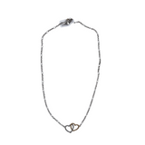 JAMES AVERY DOUBLE HEART .925/14K NECKLACE SILVER GOLD