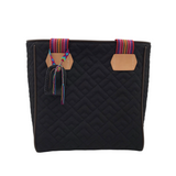 CONSUELA NWT$245 QUILTE TOTE HANDBAG BLACK MULTI
