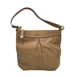 COACH LEATHER SHOULDER HANDBAG BROWN PURPLE
