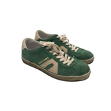RET$239 SUEDE SNEAKER SHOES GREEN CREAM 6