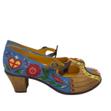 HOT CHOCOLATE DESIGN "CUCKOO" MARY-JANE PUMP SHOES BLUE YELLOW 11
