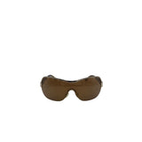 TORY BURCH MIRRORED SHIELD SUNGLASSES/READERS BROWN