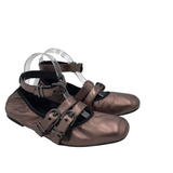 BUCKLE BALLET-FLAT DESIGNER SHOES PURPLE 10