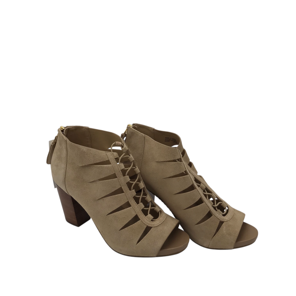 MICHAEL MICHAEL KORS SUEDE HEEL SHOES TAN 9M