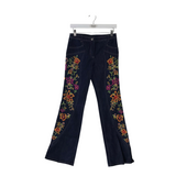 ESCADA EMBROIDERED DESIGNER JEANS NAVY MULTI 34