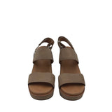 GENTLE SOULS RET$239 WEDGE SANDAL SHOES TAUPE 8.5